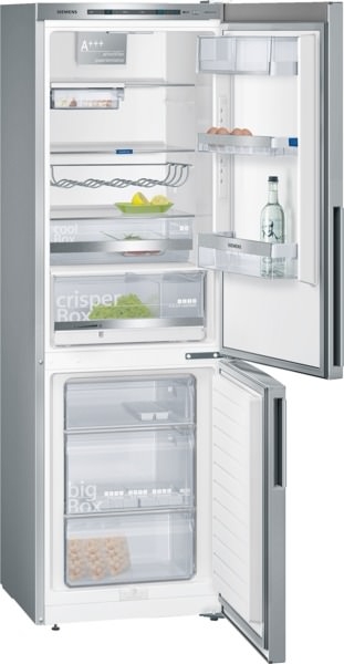 Siemens KG36EBL41 Kühl-Gefrier-Kombination Türen Edelstahl-Look, Seitenwände silberfarben